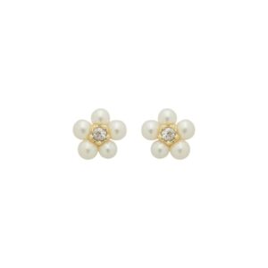 Brinco Maria Flor Pérolas Folheado a Ouro 18k
