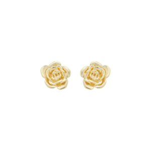 Brinco Segundo Furo Aurora Rosa Metal Folheado a Ouro 18k