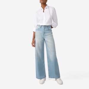 Calça Jeans Wide Feminina - Azul Claro