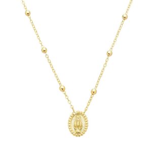 Colar Medalha Nossa Senhora das Graças Folheado a Ouro 18k
