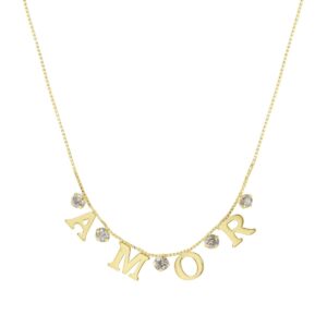 Colar Piuka Amor Zircônia Cristal Folheado a Ouro 18k