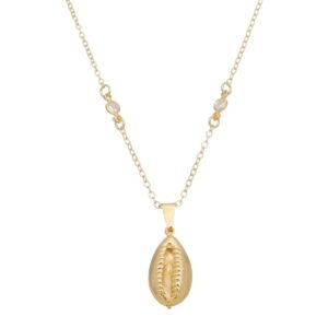 Colar Piuka Sauípe Zircônia e Búzio Folheado a Ouro 18k