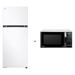 Combo LG Geladeira Frost Free Inverter 395L Duplex Branca 127V + Micro-ondas 30L EasyClean™ Branco 127V