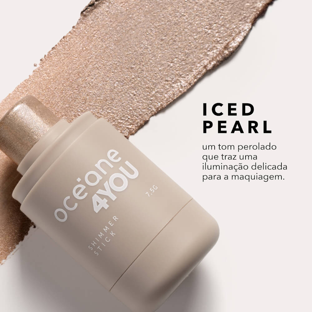 Iluminador em Bastão Perolado - Shimmer Stick Iced Pearl Oceane 4you 7,5g 2 Iluminador em Bastão Perolado - Shimmer Stick Iced Pearl Oceane 4you 7,5g