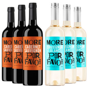 Kit 6 Vinhos Chilenos More Por Favor Cabernet/ Sauvignon Blanc