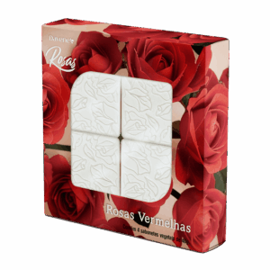 Kit Mini Sabonete Vegetal em Barra Rosas Vermelhas 4x40g - Davene