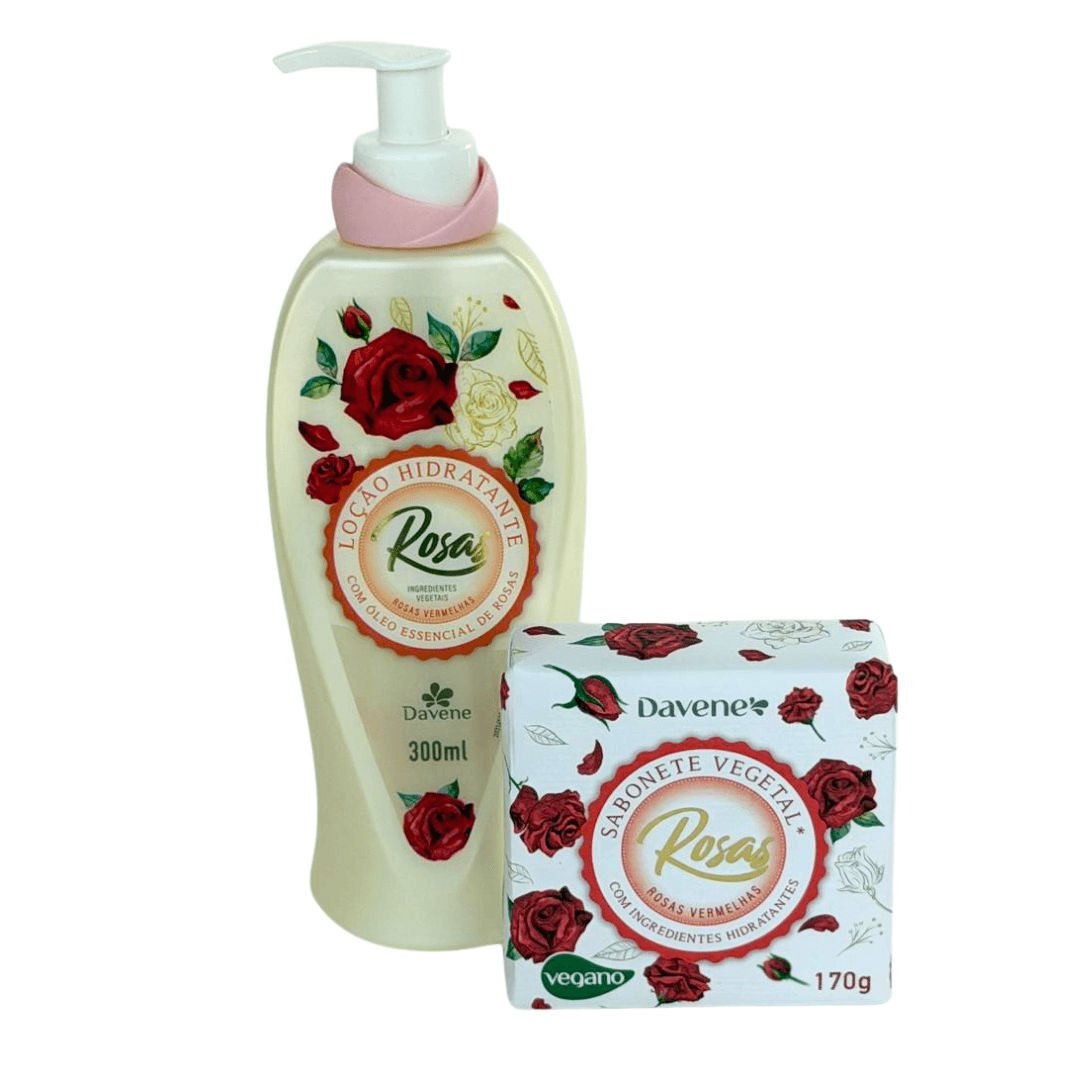 Kit Rosas Vermelhas Loção Hidratante + Sabonete em Barra (2 Produtos) 2 Kit Rosas Vermelhas Loção Hidratante + Sabonete em Barra (2 Produtos)