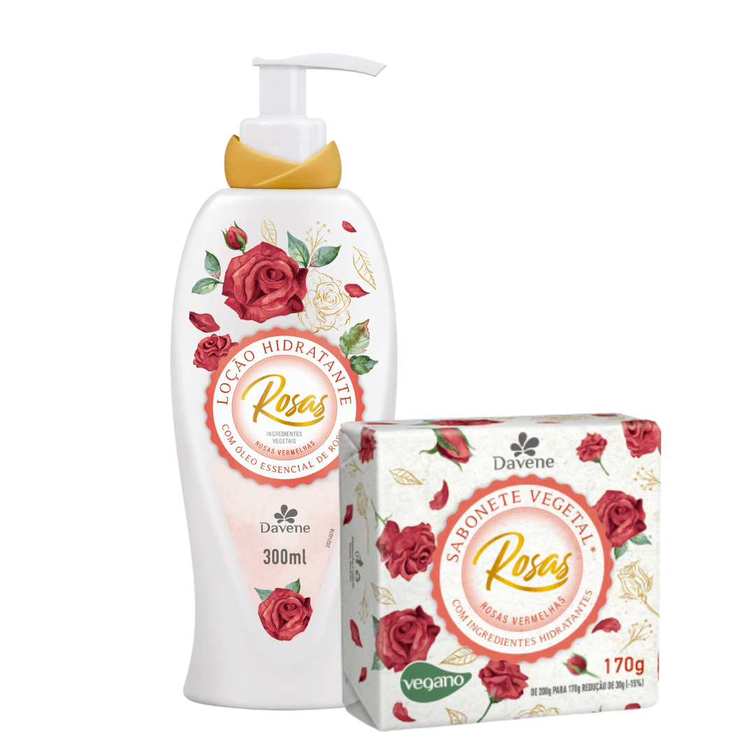Kit Rosas Vermelhas Loção Hidratante + Sabonete em Barra (2 Produtos) 1 Kit Rosas Vermelhas Loção Hidratante + Sabonete em Barra (2 Produtos)