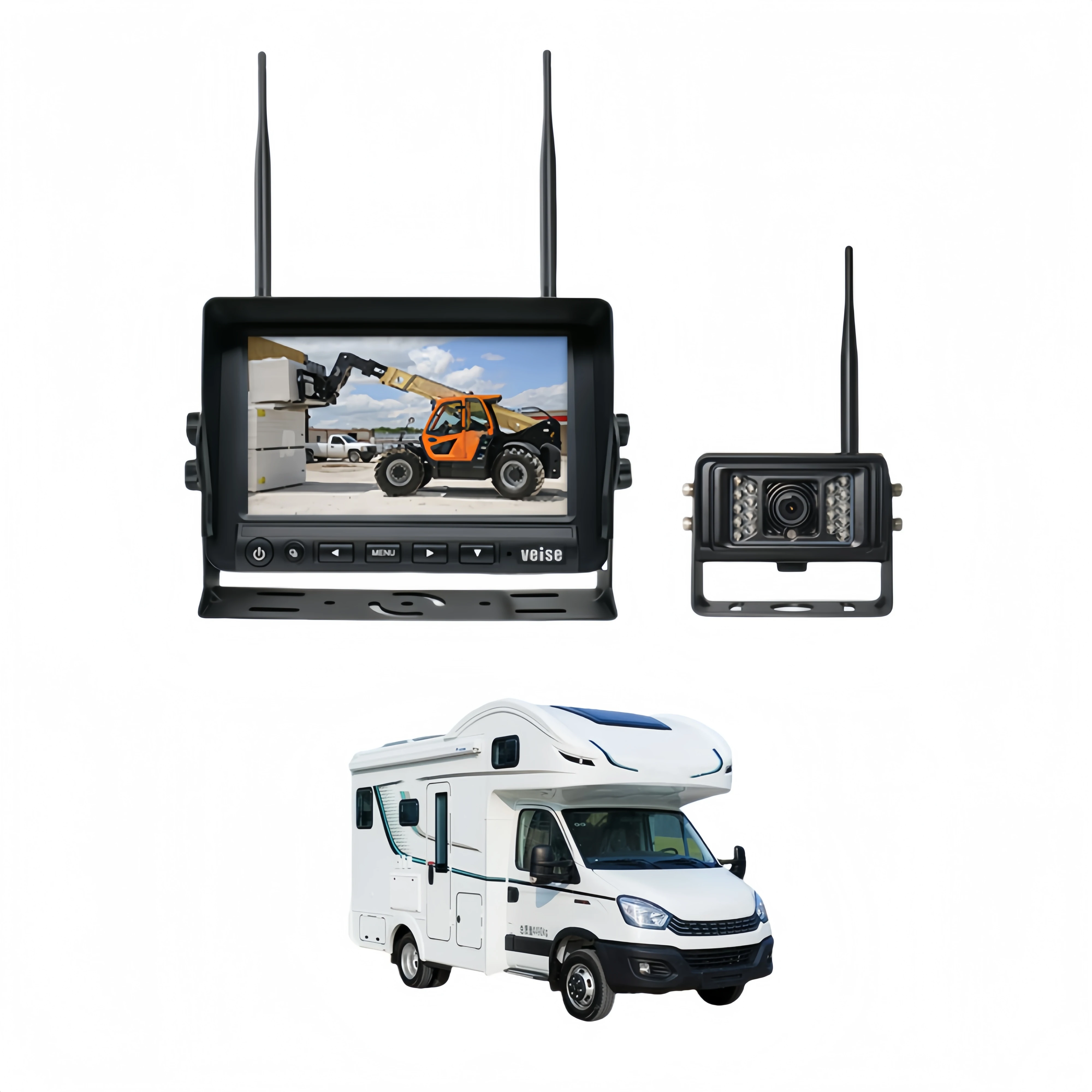 Wireless Backup Camera 7" Vehicle Rearview Monitor + Waterproof Reverse Camera Night Vision Parking System for Camper Van