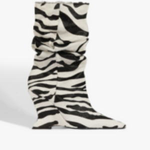 Bota Siena Slouch Couro Animal Print