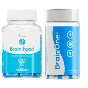 Brain One® + Brain Food® Estimulantes Cerebrais Nootrópicos - Bio Bran® | Comprar Suplementos,Termogênicos, Creatina, Ômega-3, Vitaminas e Mais