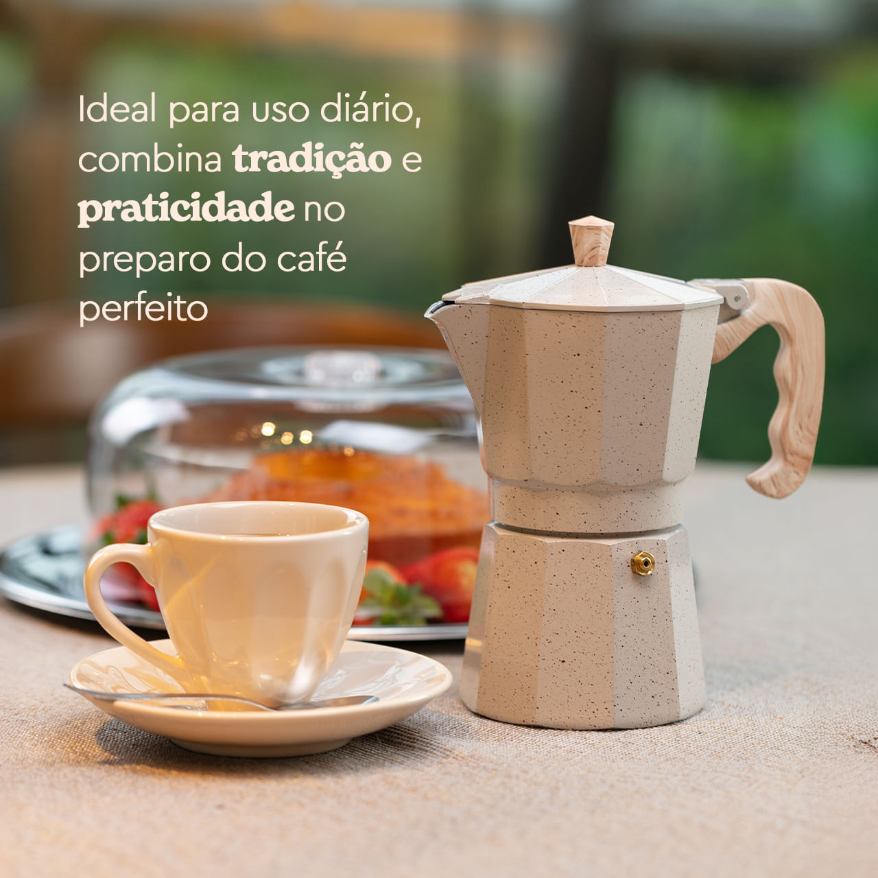 Cafeteira Italiana Brinox Verona 6 Xícaras em Alumínio Vanilla 3 Cafeteira Italiana Brinox Verona 6 Xícaras em Alumínio Vanilla