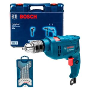 Furadeira de Impacto Bosch GSB 550W Reversível 127V com Maleta e Kit 7 Peças