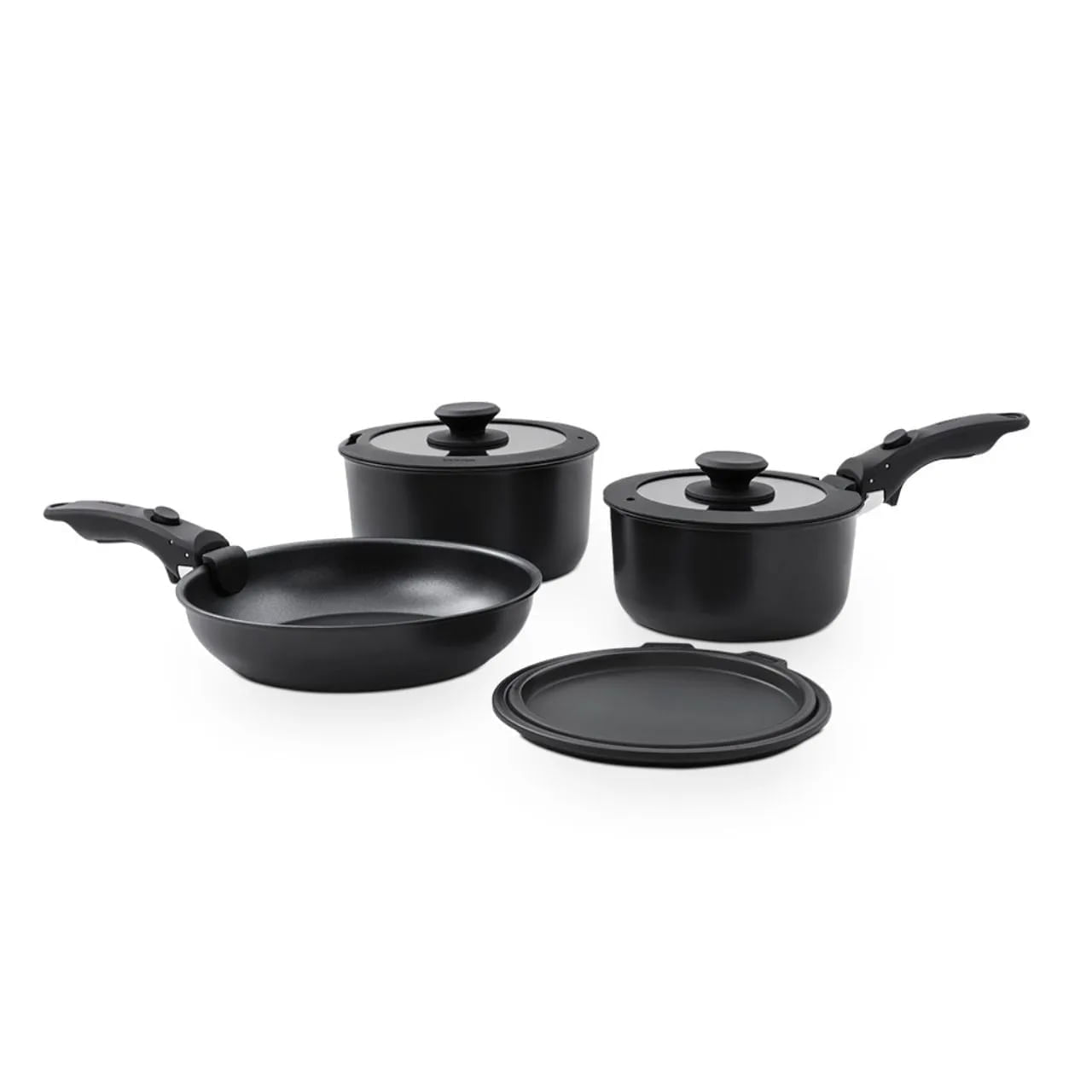 Jogo de Panelas Empilhável Brinox Fit 10 Peças Antiaderente Ceramic Life, Cabo Removível e Fundo de Indução - Preto 3 Jogo de Panelas Empilhável Brinox Fit 10 Peças Antiaderente Ceramic Life, Cabo Removível e Fundo de Indução - Preto