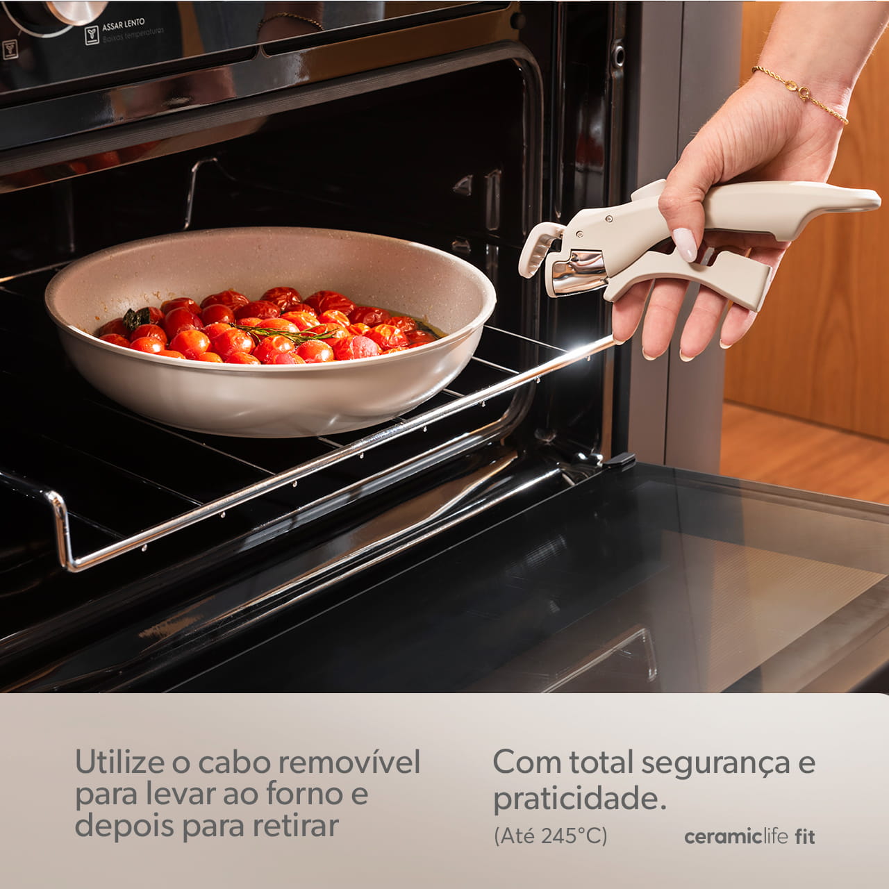 Jogo de Panelas Empilhável Brinox Fit 10 Peças Antiaderente Ceramic Life, Cabo Removível e Fundo de Indução - Areia 6 Jogo de Panelas Empilhável Brinox Fit 10 Peças Antiaderente Ceramic Life, Cabo Removível e Fundo de Indução - Areia