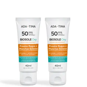 Kit 2 Un Protetor Solar Facial 12HS Clareador Anti-Calor 2x Mais Rápido – Biosole Oxy FPS 50 40ml