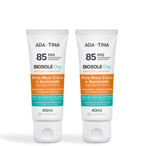 Kit 2 Unidades Protetor Solar Facial 12HS Clareador Anti-Calor 2x Mais Rápido – Biosole Oxy FPS 85