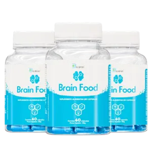 Kit 3 Potes - Brain Food® Estimulante Cerebral Nootrópico - Bio Bran® | Comprar Suplementos,Termogênicos, Creatina, Ômega-3, Vitaminas e Mais