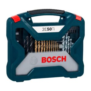 Kit de Pontas e Brocas em Titânio Bosch X-Line 50 Peças