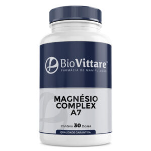 Magnésio Complex A7 com Magnésio Bisglicinato + Treonato + Inositol + Glicina + NAC + Vitamina C 30 Doses