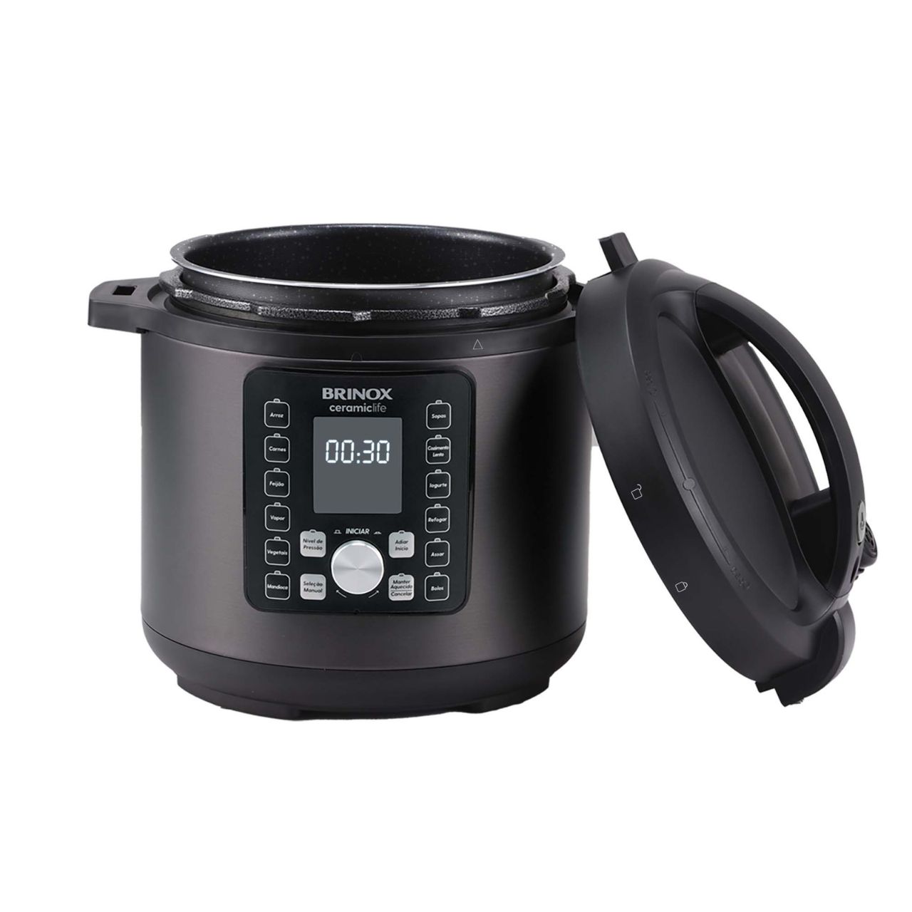 Panela de Pressão Elétrica Brinox Ceramic Life 6 Litros 220V 9 Panela de Pressão Elétrica Brinox Ceramic Life 6 Litros 220V