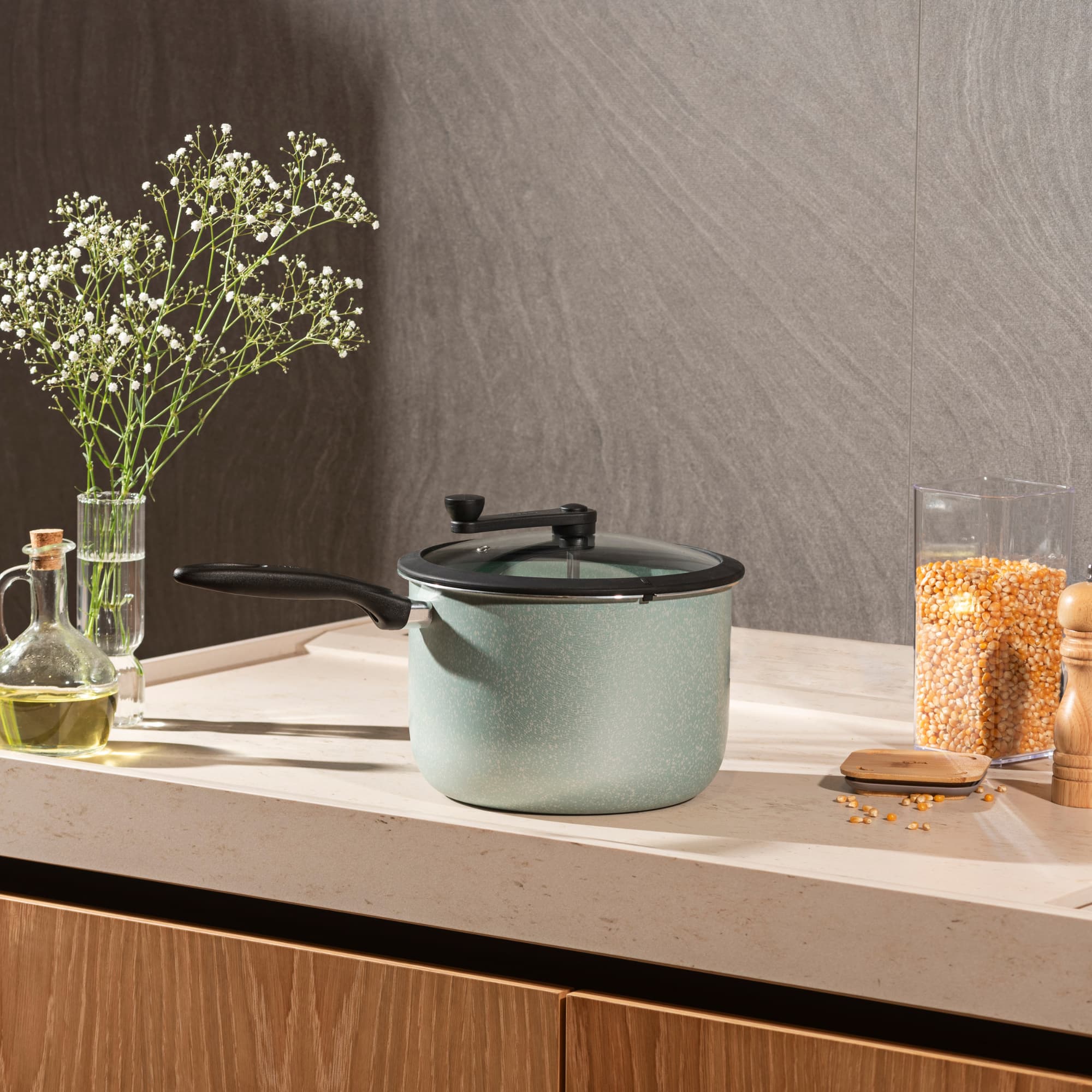 Pipoqueira Brinox Pic Poc Antiaderente Ceramic Life 5,5 Litros Ø22cm Verde 4 Pipoqueira Brinox Pic Poc Antiaderente Ceramic Life 5,5 Litros Ø22cm Verde