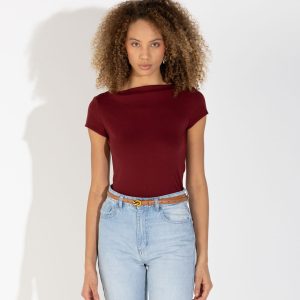 Camiseta Cotton Pima Decote Reto Feminina