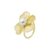 Anel Camille Flor Pérola Folheado a Ouro 18k