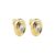 Brinco Botão Oval Ariane Zircônia Folheado a Ouro 18k
