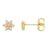 Brinco Piuka Lulli Mini Flor M Zircônias Folheado a Ouro 18k