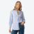 Camisa Listras Ampla Feminina – Listrado Branco Azul