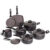Jogo de Panelas Brinox Antiaderente Ceramic Life 8 Peças Smart Plus Preto
