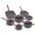 Jogo de Panelas com Indução Brinox Antiaderente Ceramic Life Smart Plus 7 Peças Granito