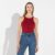 Regata Canelada Algodão Feminina – Vermelho Escarlate